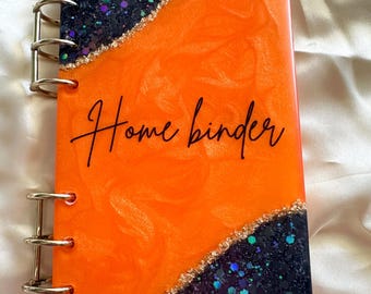Personalised A6 Budget Binder, Cash Stuffing Binder, A6 Planner Binder, Refillable Notebook, Custom Resin Journal Cover