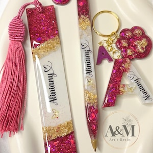 Personalized resin Kit gift, Kit gift, Custom keychain, personalized pen, personalized bookmark, custom pen, souvenirs, resin bookmark,