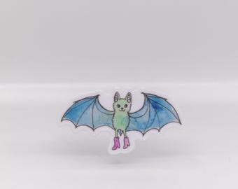 Mini Bat Boots Doodle Sticker 2” wide