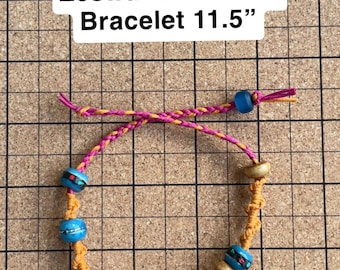 11.5" Macrame Zeswa Kitemaker Bright Hemp Tie Bracelet