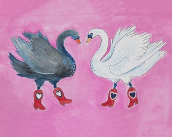 Swan Boots 8.25x11 Art Print