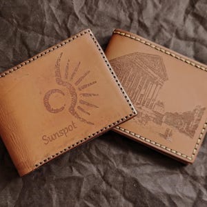 Cartera plegable de piel de bisonte, fina, con 8 bolsillos, cosida a mano, estilo rústico, ideal para el Día del Padre y cumpleaños.