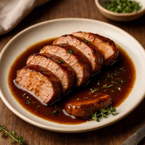 El mejor solomillo de cerdo en salsa de mostaza y miel con vino tinto / Receta para una cena reconfortante / Descarga instantánea