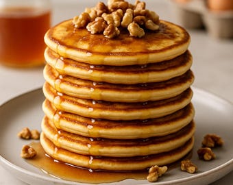 Los mejores panqueques de yogur esponjosos / Receta fácil para el desayuno / Descarga instantánea en PDF