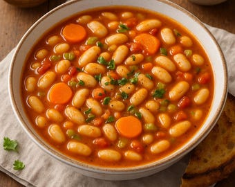 La mejor receta de sopa griega de frijoles / Fasolada tradicional / Sin remojo / Comida vegana mediterránea reconfortante - Descarga instantánea