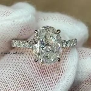Oval Cut Moissanite Engagement Ring Half Eternity Wedding Ring 14k Gold Ring Oval Moissanite Promise Ring For Women Simple Stackable Ring
