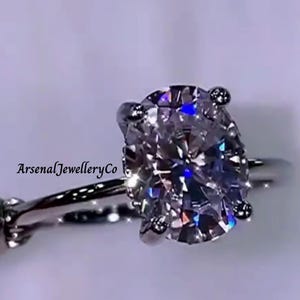 3CT Oval Cut Moissanite Engagement Ring Wedding Ring Hidden Halo Ring 14k Gold Ring Oval Diamond Promise Ring Gift For Her Anniversary Ring