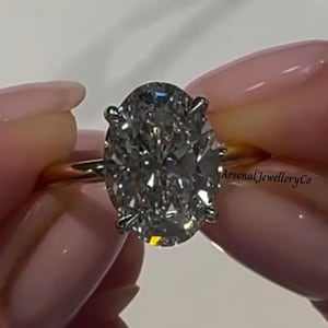 Oval Cut Moissanite Engagement Ring Oval Solitaire Moissanite Wedding Ring 14k Solid Gold Ring Anniversary Gift Ring Bridal Ring Daily Ring