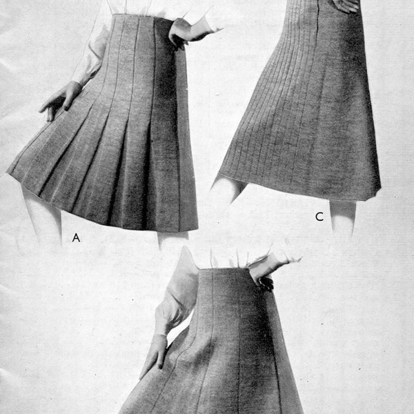 Amazing 1940s Knitted Ladies Pleated Skirts 3 Styles Patons 158 Vintage Knitting Pattern PDF Instant Download