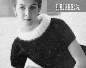 Lovely Mid 1950s Party Blouses 3 Sizes 34, 36, and 38 Bust Patons 589 Vintage Knitting Pattern Download