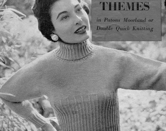 1950s Knit Sweater & Bolero Pattern, 34-38 Bust (PDF Download)