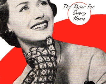 The Sanquhar Knitting Book Gloves, Scarf, Sweater, Socks, Hat Vintage 1950s Colorwork Knitting Pattern Download