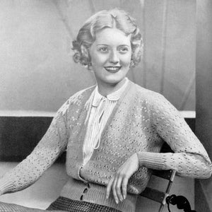 Elegant 1930s Ladies Lace Cardigan Delia 36 Bust Patons 3461 Vintage Knitting Pattern Instant Download