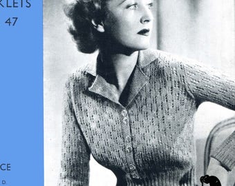 Modello per maglione a punto muschio traforato anni '30 (download digitale)