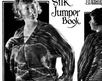 Amazing 1920s Plus Size One Piece Jumper 48 to 52 Bust Bestway 132 Vintage Knitting Pattern Pdf Download