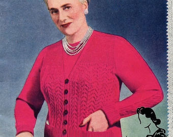 8 Twin Sets for Fuller Figures Bestway K124 38 to 46 Bust Plus Size Volup Vintage 1940s Knitting Pattern Booklet Pdf Download