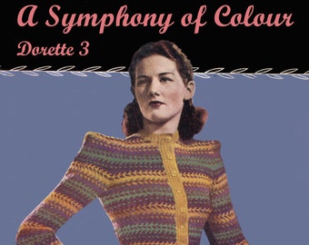 Fabulous Fair Isle Cardigan 34 and 36 Bust Dorette Design 3 1946 Vintage Knitting Pattern Instant Download