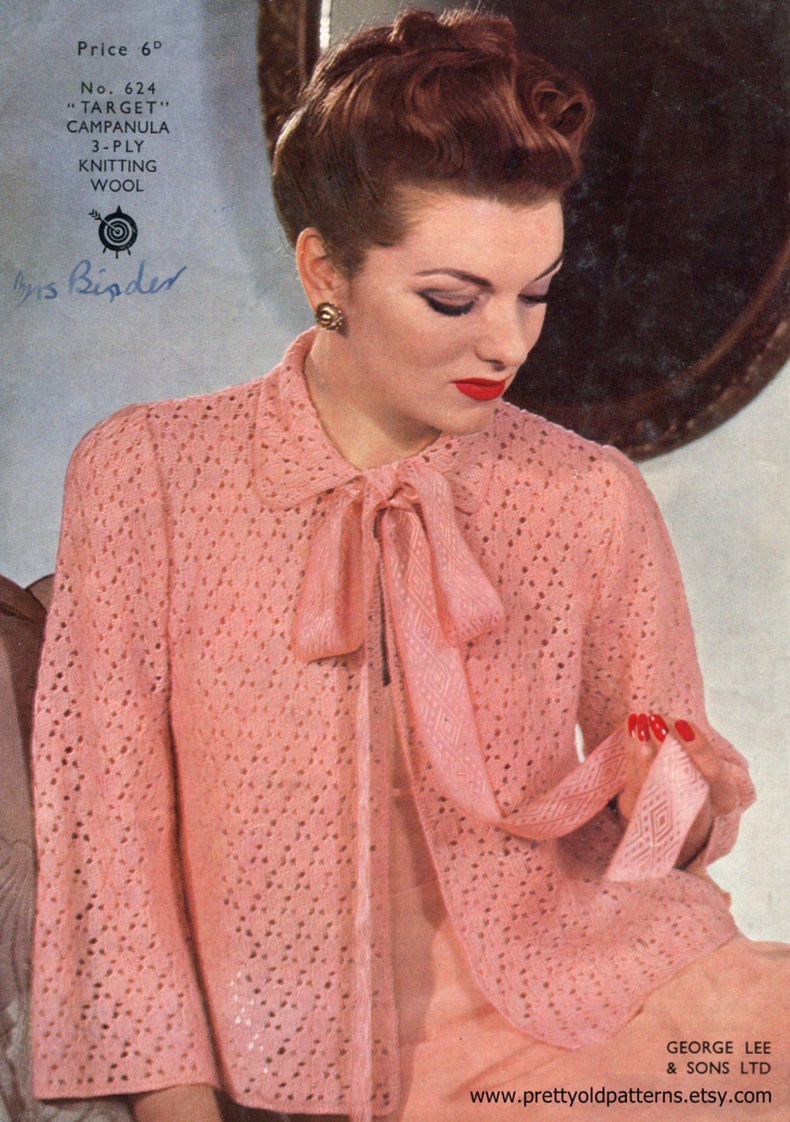 Beautiful 1940s Ladies Bed Jacket Cardigan 3 Sizes 32 34 36 Etsy