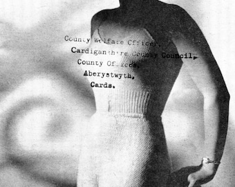 Modello per maglieria di lingerie anni '40: canottiera e slip (taglie seno 32-42) (download digitale)