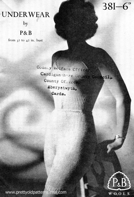 1940s Ladies Underwear Sets Vest and Panties Knickers 32 to 42