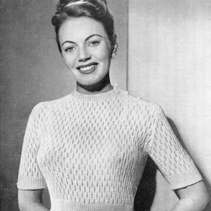 Stickmönster till spetströja från 1940-talet, plus size (PDF)