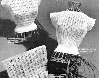 Modello per top estivo anni '40, a 3 capi, taglie 32-36 (seggiolino PDF)