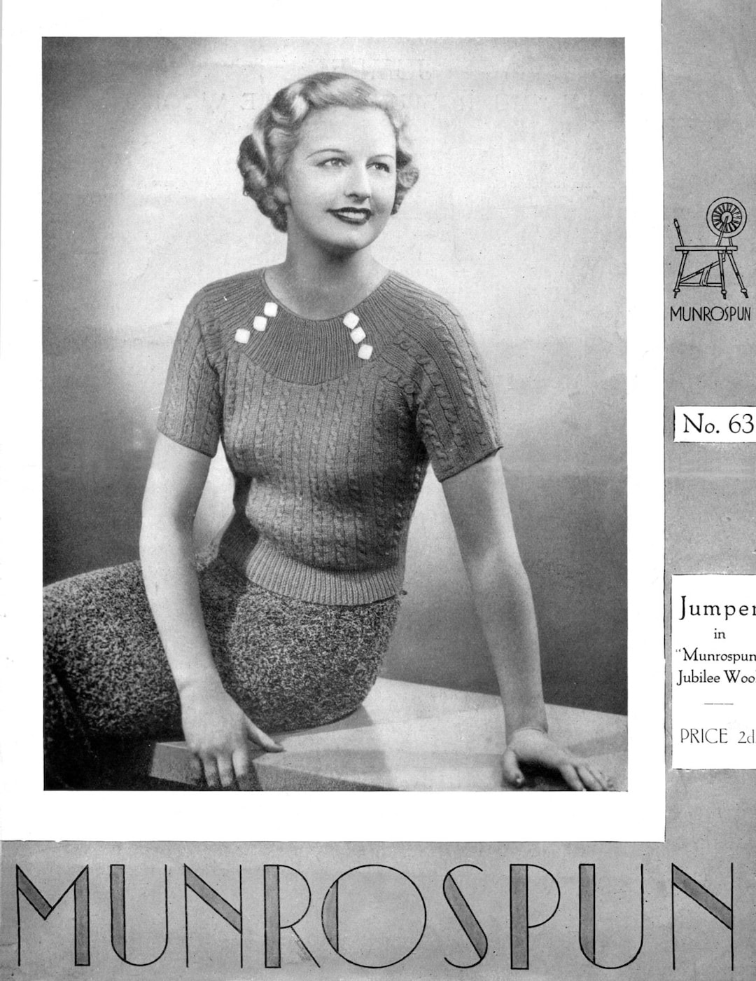 Gorgeous Art Deco 1930s Cable Jumper 34