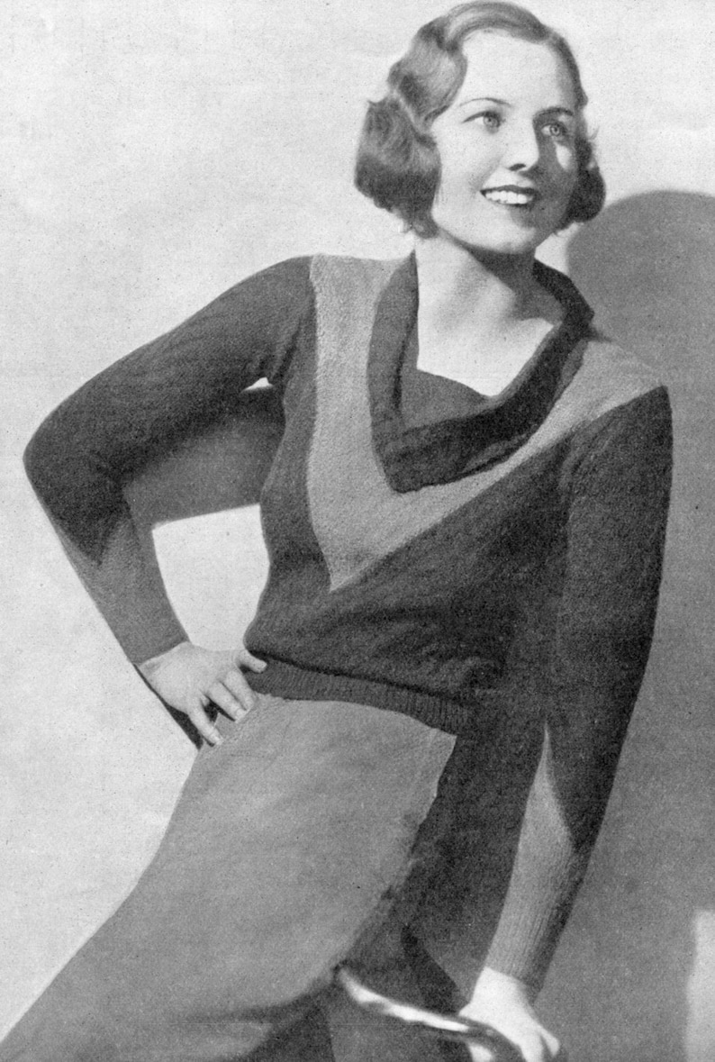 Stunning Ladies Draped Neckline 1930s Jumper 35 Bust - Etsy