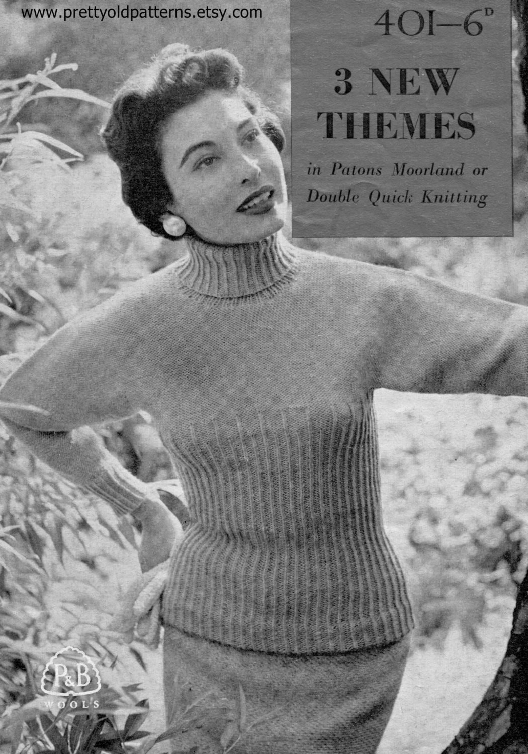 PATONS BALDWINS 868 VINTAGE 50s KNITTING PATTERN short sleeve bolero jumper  34 - Helia Beer Co