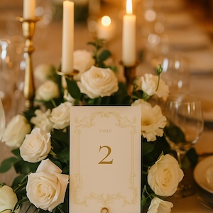 Bearbeitbare Tischnummern Vorlage 1-10 - Elegantes Golddesign - 5x7 ”druckbare Canva-Vorlage - Hochzeitsfeier Tischkarten Sofortiger Download