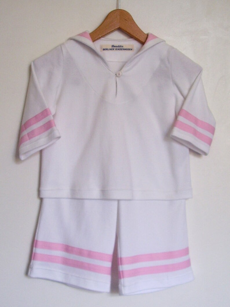 Shirt and Pants,Maritime Baptism,Family Cotton Jersey Cosy Two-Piece White Sailor Baby Suit With Navy-Blue Stripes BABY SUIT AHOI