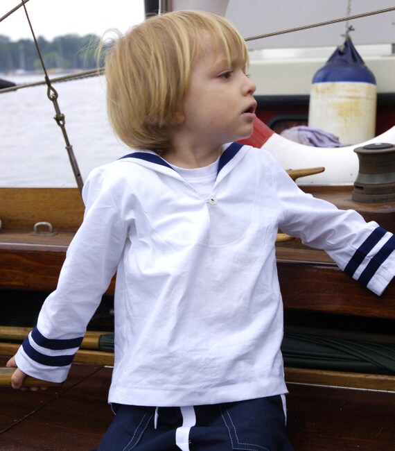 Camiseta marinera de rayas con bolsillo de manga corta niño