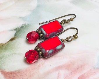 RED TABLET EARRINGS