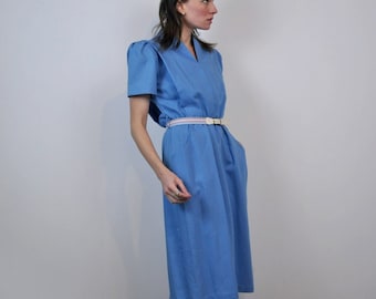 Nursing School Dress Blue 70s Sears Petite Deadstock Never Worn Small
