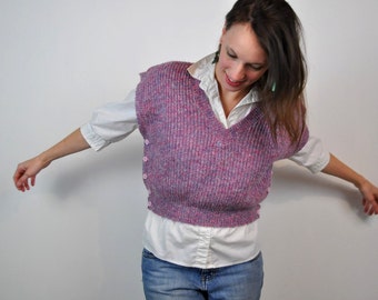 Wrangler Sweater Vest, Heather Purple Pink Lavender Medium