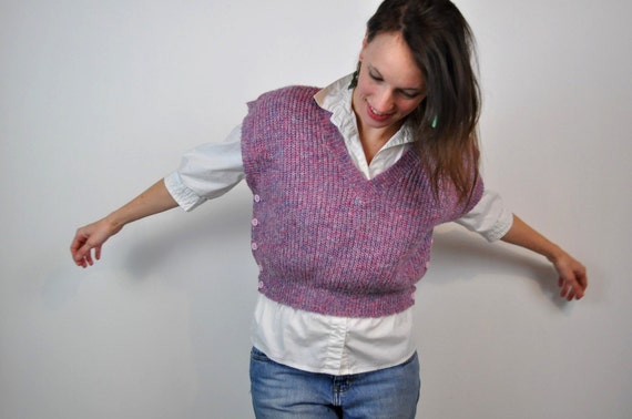 Wrangler Sweater Vest, Heather Purple Pink Lavend… - image 1