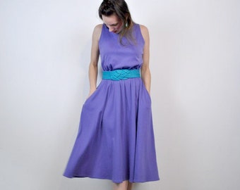 Purple Dress, Soft Sleeveless Ifi Small Medium Jumper 80s