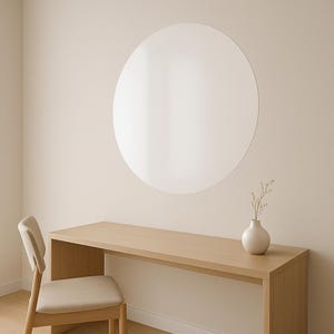 Glossy White Circle Dry Erase Board Decal – 30" Wall Whiteboard for Home, Office, Kids & Visual Planning