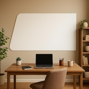 Magnetic Dry Erase Whiteboard Decal | Asymmetrical Glossy Planning Tool for Office, Studio & Visual Work