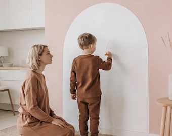 Juego de arcos de pizarra blanca magnética mate: pizarra de aprendizaje Montessori