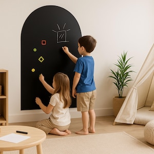 Magnetic Chalkboard Arch 30×45 in | Educational Tool for Kids Writing, Homeschool Activities & Visual Learning (Black)