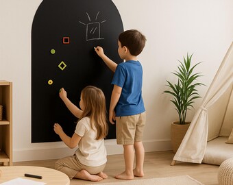 Magnetic Arched Wall Board Black Matte 18×46 In (2 Pack) - Peel & Stick