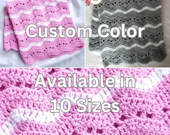 Custom Color Crochet Blanket Afghan Throw - Handmade - 10 Sizes Available - Made to Order