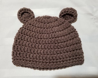 Crochet Baby Bear Hat - Handmade - 4 Sizes Available - Made to Order - Baby Gift