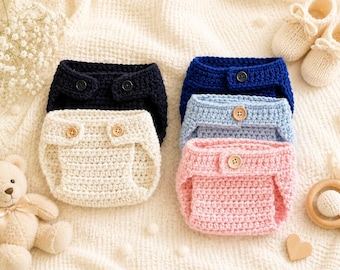Handmade Crochet Newborn Diaper Cover | Baby Photo Prop