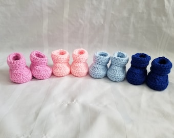 Crochet Baby Booties - Handmade - 4 Sizes Available - Made to Order - Baby Gift