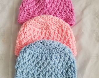 Crochet Baby Hat - Handmade - 4 Sizes Available - Made to Order - Baby Gift