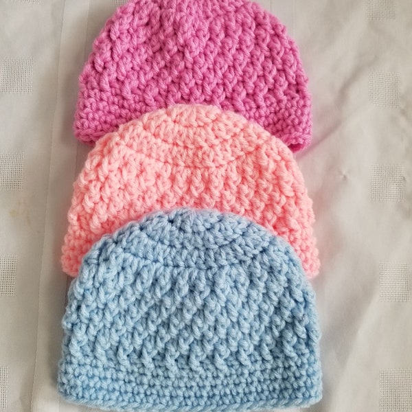 Crochet Baby Hat - Handmade - 4 Sizes Available - Made to Order - Baby Gift