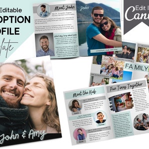 Adoption book Template with Kids in Home, Profile Book for Birthmother, Letter to Birthparent, Photo Book template for Adoption Profile