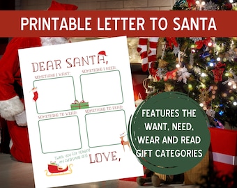 Beste Kerstman Brief Vakantie Verlanglijst, Kerst Verlanglijst Afdrukbaar, Iets wat je wilt lezen, Kinderbrief aan de Kerstman, Santa Mail
